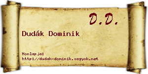 Dudák Dominik névjegykártya